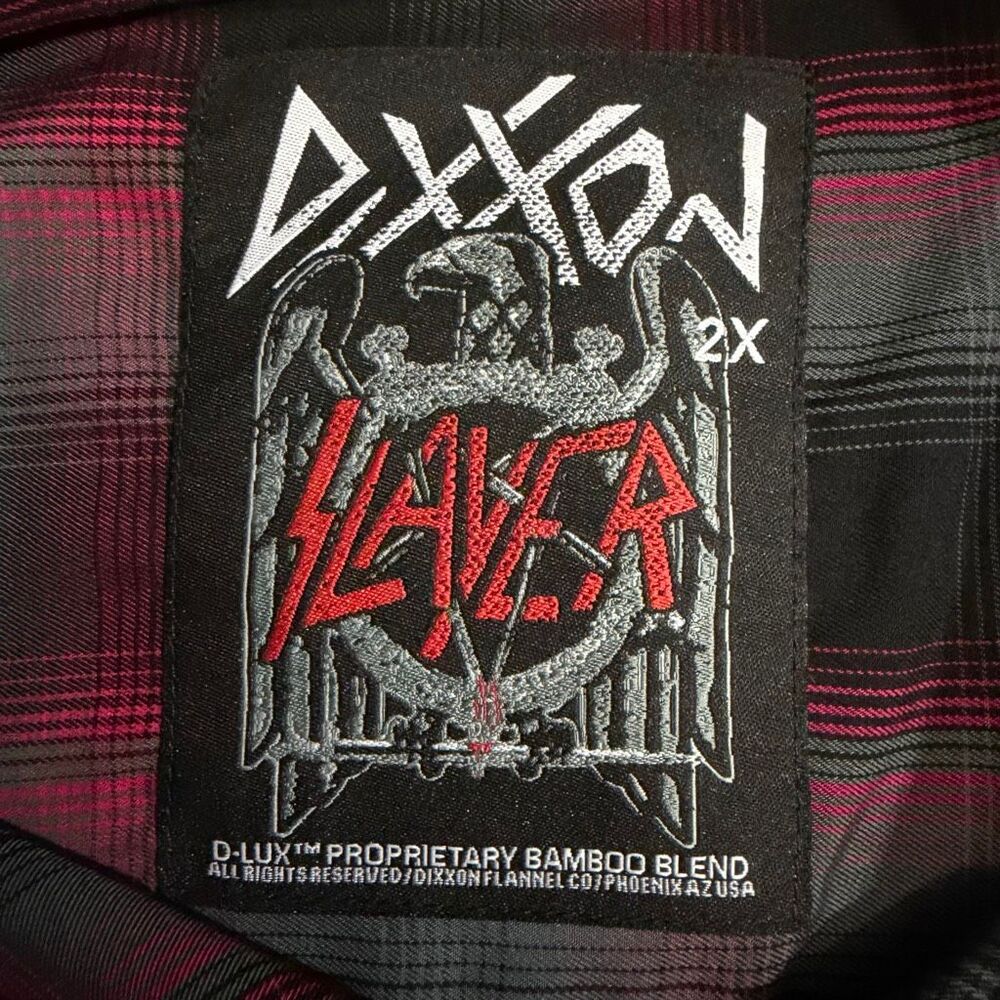 Dixxon x Slayer Collab Flannel Short Sleeve 2XL - Picture 3 of 4